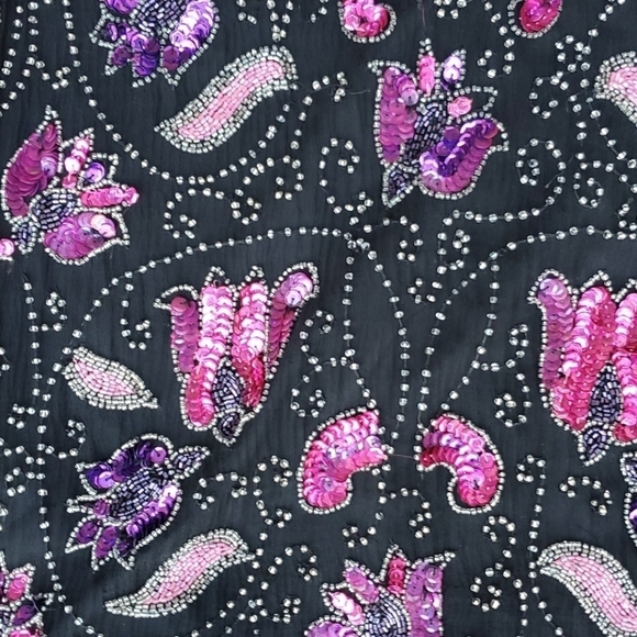 Lawrence Kozar Beaded 2 sides long sleeve top M - Picture 3 of 5